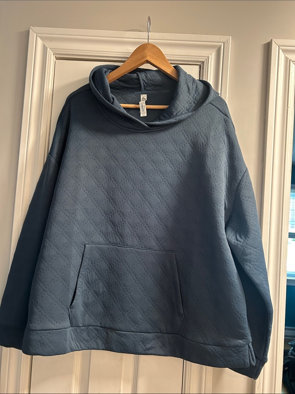 RBX Quilted Hooded Pullover Sweatshirt - Slate Blue